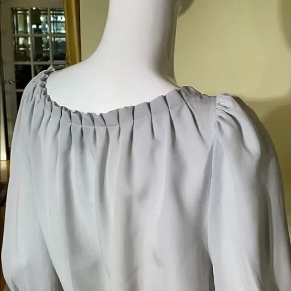 Jacob Soft Grey Peasant Style Light Blouse - Picture 9 of 9